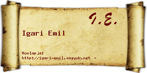 Igari Emil névjegykártya